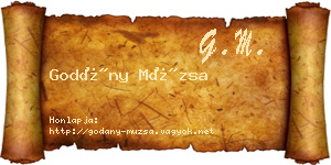 Godány Múzsa névjegykártya